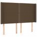 Tête de lit à LED Marron foncé 147x16x118/128 cm Tissu - Photo n°1