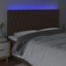 Tête de lit à LED Marron foncé 200x7x118/128 cm Tissu - Photo n°3