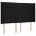 Tête de lit à LED Noir 147x16x118/128 cm Tissu - Photo n°1