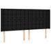 Tête de lit à LED Noir 183x16x118/128 cm Tissu - Photo n°1