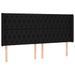 Tête de lit à LED Noir 183x16x118/128 cm Tissu - Photo n°1