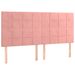 Tête de lit à LED Rose 160x5x118/128 cm Velours - Photo n°1