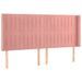 Tête de lit à LED Rose 163x16x118/128 cm Velours - Photo n°1