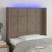 Tête de lit à LED Taupe 93x16x118/128 cm Tissu - Photo n°1