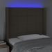 Tête de lit à LED Taupe 93x16x118/128 cm Tissu - Photo n°4