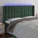 Tête de lit à LED Vert foncé 163x16x118/128 cm Velours - Photo n°1