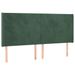 Tête de lit à LED Vert foncé 163x16x118/128 cm Velours - Photo n°1