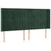 Tête de lit à LED Vert foncé 183x16x118/128 cm Velours - Photo n°1