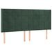 Tête de lit à LED Vert foncé 203x16x118/128 cm Velours - Photo n°1