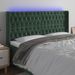 Tête de lit à LED Vert foncé 203x16x118/128 cm Velours - Photo n°1