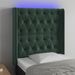 Tête de lit à LED Vert foncé 83x16x118/128 cm Velours - Photo n°1