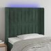 Tête de lit à LED Vert foncé 83x16x118/128 cm Velours - Photo n°1