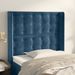 Tête de lit avec oreilles Bleu foncé 103x16x118/128 cm Velours - Photo n°1