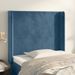 Tête de lit avec oreilles Bleu foncé 93x16x118/128 cm Velours - Photo n°1