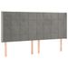 Tête de lit avec oreilles Gris clair 163x16x118/128 cm Velours - Photo n°1