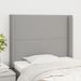 Tête de lit avec oreilles Gris clair 83x16x118/128 cm Tissu - Photo n°1