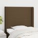 Tête de lit avec oreilles Marron foncé 103x16x118/128 cm Tissu - Photo n°1