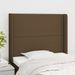 Tête de lit avec oreilles Marron foncé 103x16x118/128 cm Tissu - Photo n°1