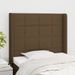 Tête de lit avec oreilles Marron foncé 93x16x118/128 cm Tissu - Photo n°1