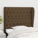 Tête de lit avec oreilles Marron foncé 93x23x118/128 cm Tissu - Photo n°1