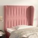 Tête de lit avec oreilles Rose 103x23x118/128 cm Velours - Photo n°1