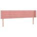 Tête de lit avec oreilles Rose 163x16x78/88 cm Velours - Photo n°1