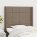 Tête de lit avec oreilles Taupe 103x16x118/128 cm Tissu - Photo n°1