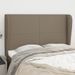 Tête de lit avec oreilles Taupe 147x23x118/128 cm Tissu - Photo n°1