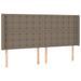 Tête de lit avec oreilles Taupe 203x16x118/128 cm Tissu - Photo n°2