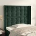 Tête de lit avec oreilles Vert foncé 103x16x118/128 cm Velours - Photo n°1