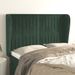 Tête de lit avec oreilles Vert foncé 147x23x118/128 cm Velours - Photo n°1