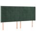 Tête de lit avec oreilles Vert foncé 203x16x118/128 cm Velours - Photo n°1