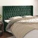 Tête de lit avec oreilles Vert foncé 203x16x118/128 cm Velours - Photo n°1