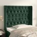 Tête de lit avec oreilles Vert foncé 93x16x118/128 cm Velours - Photo n°1