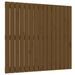 Tête de lit murale Marron miel 95,5x3x90 cm Bois massif de pin - Photo n°1