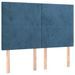 Têtes de lit 4 pcs Bleu foncé 72x5x78/88 cm Velours - Photo n°2