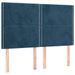 Têtes de lit 4 pcs Bleu foncé 72x5x78/88 cm Velours - Photo n°2