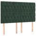 Têtes de lit 4 pcs Vert foncé 72x7x78/88 cm Velours - Photo n°1