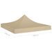 Toit de tente de réception 3x3 m Beige 270 g/m² - Photo n°5