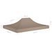 Toit de tente de réception 4,5x3 m Taupe 270 g/m² - Photo n°6