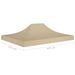 Toit de tente de réception 4x3 m Beige 270 g/m² - Photo n°6