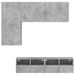 Unités murales TV 4 pcs gris béton bois d'ingénierie - Photo n°5