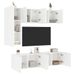 Unités murales TV 5 pcs blanc bois d'ingénierie - Photo n°1