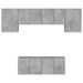 Unités murales TV 6 pcs gris béton bois d'ingénierie - Photo n°5