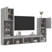 Unités murales TV avec LED 4 pcs gris sonoma bois d'ingénierie - Photo n°1