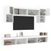 Unités murales TV avec LED 6 pcs blanc bois d'ingénierie - Photo n°1