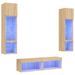 Unités murales TV avec LED 6 pcs chêne sonoma bois d'ingénierie - Photo n°1