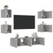 Unités murales TV avec LED 6 pcs gris sonoma bois d'ingénierie - Photo n°1