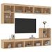 Unités murales TV avec LED 8 pcs chêne sonoma bois d'ingénierie - Photo n°1