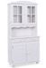 Vaisselier 4 portes 2 tiroirs pin massif vernis blanc Brito 88 cm - Photo n°1